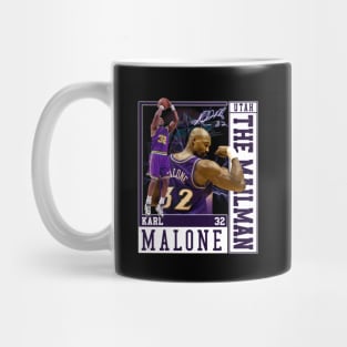 Karl Malone The Mail Man Basketball Legend Signature Vintage Retro 80s 90s Bootleg Rap Style Mug